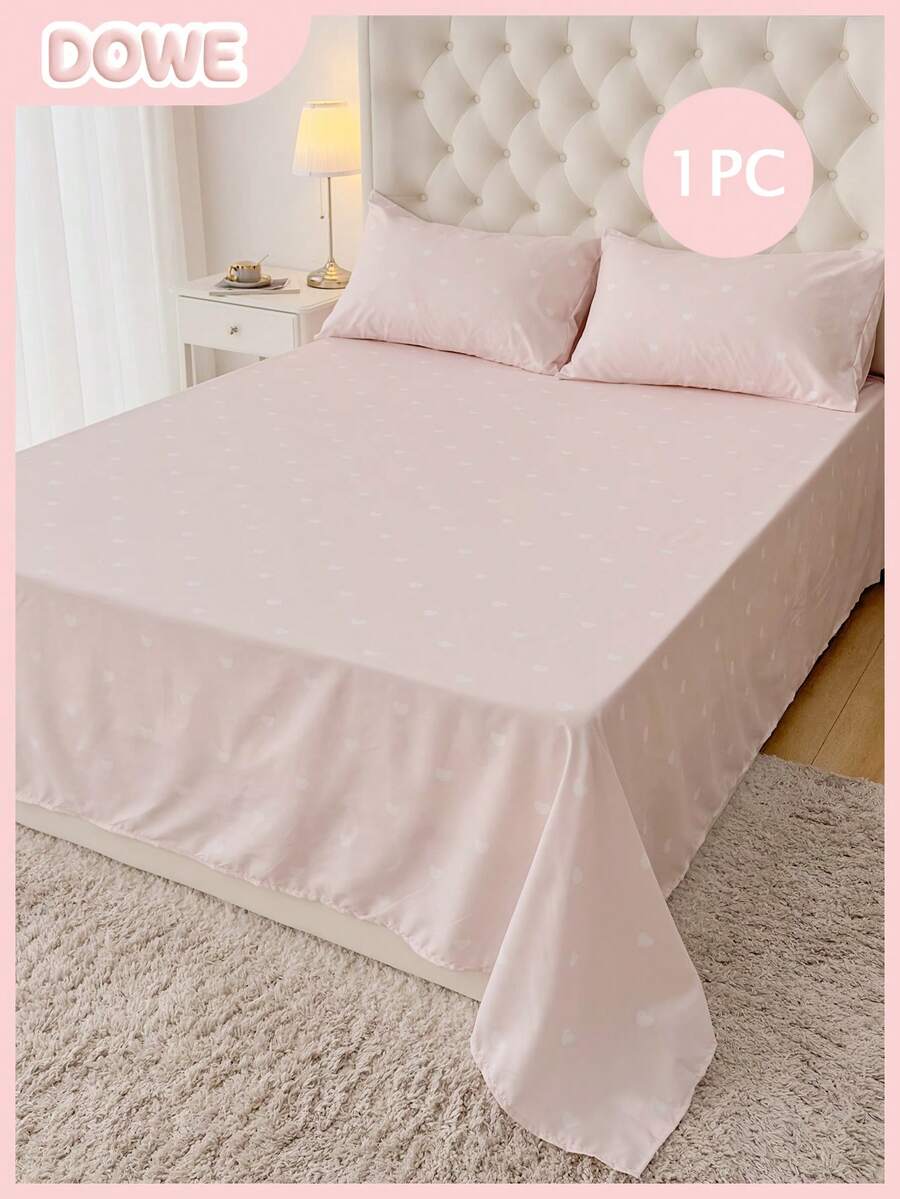1 bộ ga trải giường bằng vải polyester nhẹ 100%, họa tiết trái tim, thoáng khí, trang trí phòng ngủ, phù hợp cho người lớn và thanh thiếu niên.