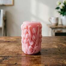 1 pièce Grande bougie parfumée en forme de pilier de fleur de tulipe, décoration d'ornement pour la maison - 1PC - Voir 8