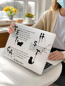 This 1-Piece, Cool, Frosted Transparent Laptop Case Features A Cute Cat Design In English Lettering. It's Lightweight, Shockproof, And Compatible With MacBook Air 13-Inch/15-Inch And 14-Inch Pro M2 And M3 Chipsets. Combining Fingerprint Resistance, Shock Protection, And Heat Dissipation, It's The Perfect Gift For Holidays And Special Occasions. - View 4
