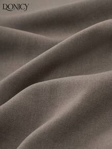 DONICY 女士春夏新款下装，纯色高腰直筒口袋裤，时尚复古优雅简约百搭套装裤，适合日常休闲、办公通勤、约会、购物、展览等场合。 - 卡其色 - 查看 6