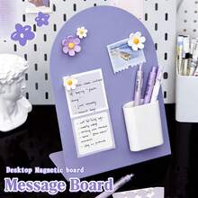 1pc Magnetic Arch Memo Board, Creative Cute Memo Holder, Magnetic Arch Message Board, Creative Gift For Office, Student, Home Use - Message Board - View 5