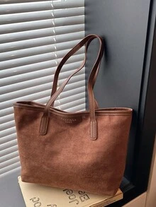 Túi xách cỡ lớn phong cách retro dành cho nữ, túi đeo vai thời trang cao cấp đa năng tiện dụng cho công sở. - màu nâu - Xem 5