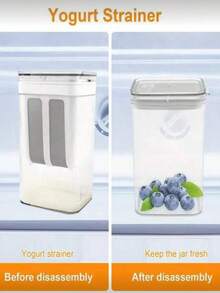 1pc Reusable Yogurt Strainer With Fine Mesh, Suitable For Making Cheese, Yogurt, Soy Milk, Kitchen Tool, Washable With Lid - White - View 7