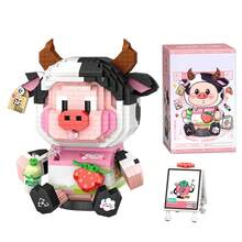 Cute Animal Model Mini Building Blocks, DIY Pasta Jar Piglet, Strawberry Calf, Puzzle Assembly, Home Decor, Stress Relief, Suitable For Gifts, Birthday, Halloween/Thanksgiving/Christmas - Multicolor - View 10