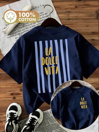 Blusas oversized de primavera/verão, 100% algodão, camisetas femininas de manga curta, estampas divertidas com letras listradas e slogans, gola redonda em cor sólida, macias e confortáveis, casuais, streetwear, Y2K, praia, formatura, férias, blusa, verão, primavera, camiseta, academia, esporte, blusa de festa, blusa, romana, vintage, carnaval, Dia dos Namorados, maio, blusas femininas, blusas femininas, roupa de primavera, malha, roupa de inverno feminina, verão feminino, camisetas divertidas, férias, praia, casual, blusas fofas, blusa preta, blusa branca, blusas de verão, primavera feminina, roupas femininas de Páscoa, carnaval, todas as estações, escritório/lazer/casa/minimalista, estilo ocidental feminino, roupas, estilo retrô americano, unissex, agasalho, outono, tamanho grande feminino, Dia dos Namorados, carnaval, blusa de verão, festival de música, blusa azul marinho