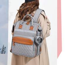 Diaper Bags With Changing Station, Waterproof Diaper Bag Backpack For Moms Dads With USB Charging Port, Shower Gifts, Large Capacity Diaper Backpack, Grey/Black/Blue - 黑色 - 查看 6