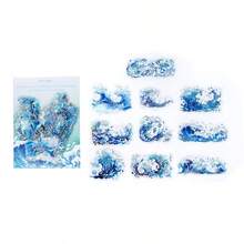20pcs PET Rain Crystal Shell Sticker Pack, Borderless Water Language Series Scrapbooking Decorative Stickers,School Supplies,Back To School - Multicolor - View 12