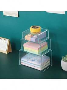 3/4/5 Stück Acryl Präsentationsständer, transparente Aufbewahrungsregale geeignet für Sammlungen, Desserts, Dekorationen, Cupcakes und Süßigkeitentheken, mehrstöckige rechteckige Tischständer für Zuhause, Küche, Büro, Wohnheim Aufbewahrung und Dekoration - Transparent - Übersicht 4