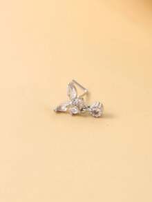 1pc Butterfly Nose Stud, New Piercing Nose Jewelry, Suitable For Daily Wear For Women - Multicolor - View 3