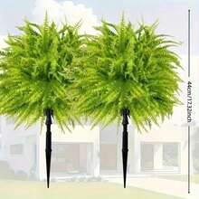 1pc/2pcs/4pcs 44cm Fern Ground Stake, Lifelike Artificial Fern Plants, Suitable Grave Decoration, Valentine's Day Decor, Decor, Indoor/Outdoor Garden Wedding Spring/Summer Decoration - Green - View 6
