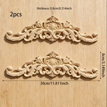 2 miếng gỗ chạm khắc khảm trang trí chưa hoàn thiện, vật liệu chế tác gỗ, miếng gỗ chạm nổi tinh xảo phù hợp cho tủ, cửa, đồ nội thất, tường điểm nhấn, lối vào, văn phòng, trang trí ngày lễ, trang trí DIY. - Nhiều màu - Xem 18