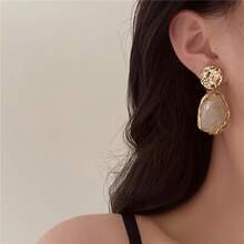 Korean 2026 New Geometric Irregular Resin Earrings, Women's Fashion Wedding Party Jewelry Gifts Wholesale - 01 - 查看 4