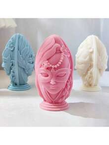 DIY手工石膏香薰石硅胶模具，饰以西方美女肖像 - 美女頭像 - 查看 5