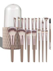 19PCS Makeup Tools Set Including:18PCS Makeup Brush Set+1pc Storage Bucket - Multicolor - View 1