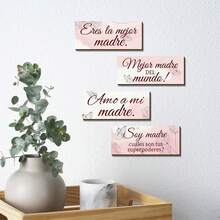 Bộ 4 món đồ trang trí tường bằng gỗ kiểu Tây Ban Nha – Đồ trang trí Ngày của Mẹ với họa tiết bướm, quà tặng Ngày của Mẹ, quà sinh nhật cho mẹ, thích hợp trang trí tường bếp, phòng màu hồng, sân vườn, nhà cửa, phòng tắm và phòng ngủ. - Băng dính nhiều màu - Xem 5