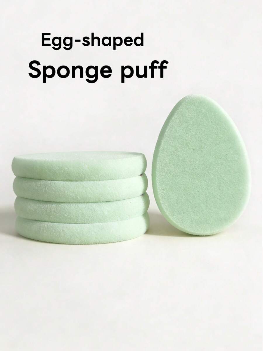 Egg-Shaped Makeup Sponge Puff, Expands When Wet, Non-Latex Hydrophilic Material, Super Dense Makeup Sponge For Foundation, Suitable For All Skin Types - Mint Green - View 1