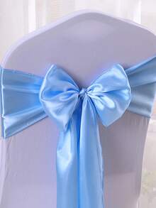 1pc Satin Ribbon Sash, Wedding Party Chair Back Decoration, Bow Tie Chair Strap - 1PC - View 20