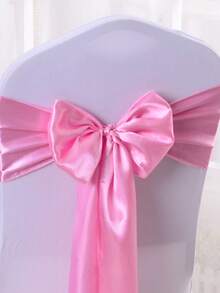 1pc Satin Ribbon Sash, Wedding Party Chair Back Decoration, Bow Tie Chair Strap - 1PC - View 23