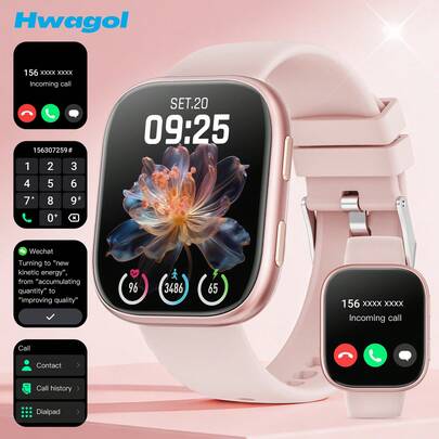 Hwagol 2025 Upgraded Women's Smart Watch, 1.83" Fitness Smartwatch With Bluetooth Calling, Multiple Sport Modes, Sleep Health Monitoring, Customizable Dial, Music Control, Compatible With Android And IOS, 230mAh Battery, Great Halloween Gift