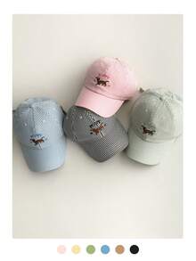 1顶条纹软顶狗狗棒球帽，可爱条纹小型犬棒球帽，时尚软顶帽檐女士帽，春季款 - 棕色狗狗 - 查看 9