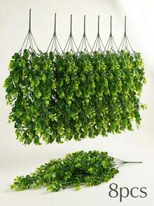 1株人造尤加利垂吊多肉植物 - 綠色 - 查看 9