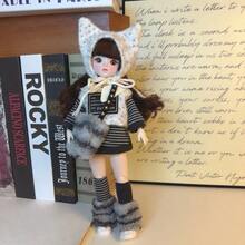 12英寸/30厘米BJD可动人偶，1/6比例乙烯基服装套装，可爱冬季风格配饰 - 彩色 - 查看 6