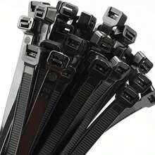 100pcs Black Extra Wide & Thick Self-Locking Nylon Cable Ties, Anti-Slip Teeth Design, 30cm Length X 3mm Width, Durable Binding Straps For Home Wire Management, Server Room Cabling, Gardening - Multicolor - View 13