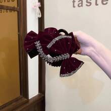 2026 奢华蝴蝶结发夹，小麦耳形发夹，女士蓬松发夹，带网状发爪 - 彩色 - 查看 8