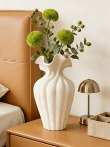 1pc Premium Nordic Minimalist Wavy Edge Textured Decorative Vase, Bohemian Farmhouse Style Living Room Bedroom Entryway Coffee Table Centerpiece, Suitable For Dried Flowers, Cotton Stems And Feather Grass - Multicolor - View 6