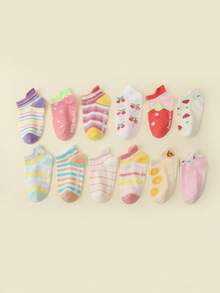 12 Pairs Baby Socks, Newborn Infant Socks, Anti-Slip Dot Grip Children Socks - Multicolor - View 7