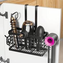 2026 Upgraded 3-In-1 Hair Dryer Holder, Adjustable Metal Stand For Wall/Door/Freestanding Use, Saves Counter Space - 黑色 - 查看 1