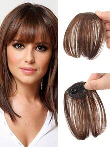 Hairbangs Air Bangs Clip-On Wig Without Temples, Synthetic Straight Bangs, High-Temperature Fiber Wig Bangs Summer Outfits Hair Band Beach Accessories Summer Headbands - Light Brown - View 11