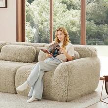 Aviana Ottoman Suede Fabric - Light Khaki - Apricot - View 8