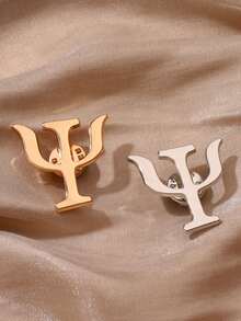 2 piezas de broches con texto en inglés con tema de psicología creativa, estilo retro - oro y plata - Ver 7