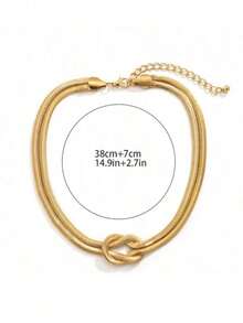 1pc Fashionable Personalized Random Color Zirconia Oval Metal Chain Y-Necklace, Ladies' Fashion Metal Necklace, Suitable For Travel, Date, Party. (Random Style) - Golden - View 8