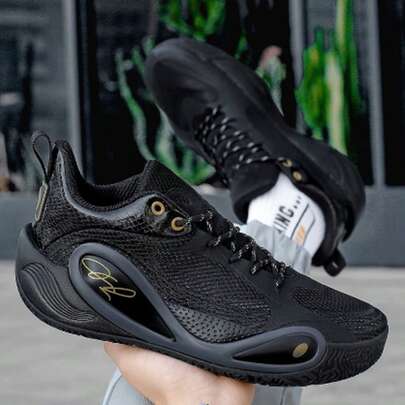 Men's Basketball Shoes With Rubber Sole, Breathable Mesh Upper, Fashionable Sporty Design, Non-Slip Outdoor Training & Competition Basketball Shoes, Women's Casual Basketball Shoes