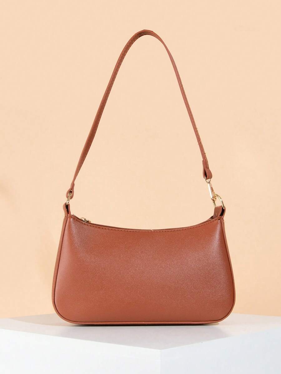 Sac baguette à une épaule minimaliste et à la mode - Tabac - Voir 1