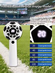 便携式迷你USB充电足球造型手持风扇，适合夏季旅行和户外运动 - 彩色 - 查看 9