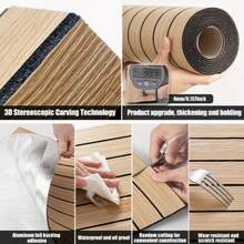 1 Cuộn Tấm ốp tường 3D, Tự dán, Giấy dán tường gạch 3D, Tự dán, Tấm ốp tường giả đá, Giấy dán tường gạch xốp tự dính - Vỉ nướng vân gỗ - Xem 7