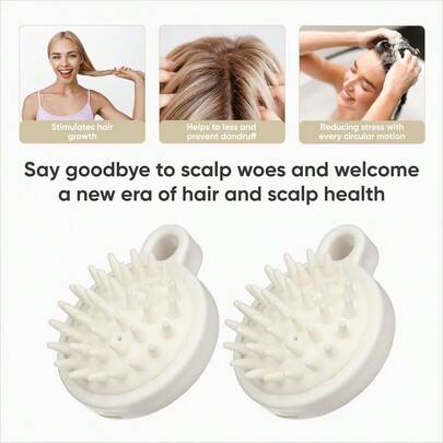 Scalp Massager To Promote Hair Growth - Anti-Dandruff Scalp With Soft, Flexible Bristles. Shower Shampoo Brush - Silicone Scalp/Massager For Women, Men, And Pets, Under $1, Art.