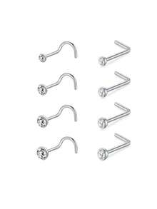 Bộ 5/10/30 khuyên mũi bằng thép titan 20G - Kiểu dáng hỗn hợp, đính đá thạch anh và đá quý nhiều màu sắc, thích hợp cho Tháng Tự hào, Lễ hội mùa hè và phong cách đường phố Y2K. - Nhiều màu - Xem 14