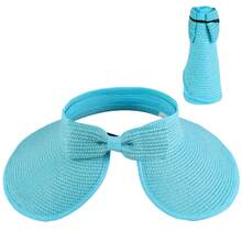 可调节草帽，新款夏季时尚男女通用防紫外线可折叠宽檐遮阳帽，休闲百搭波西米亚复古街头优雅风格，涤纶面料，春夏款 - 彩色 - 查看 20