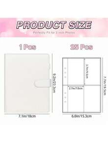 25pcs 4-Pocket Photo Card Refill Pages, With 25 4-Slot Card Pages, 6-Ring A5 Binder Album, 100 Card Slots, (PU Leather Binder Cover With Magnetic Clasp), For Organizing Trading Cards, Photos - Multicolor - View 6