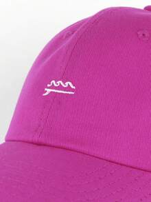 Unisex Men's And Women's Embroidered Adjustable Minimalist Dadhat Baseball Cap - Hot Pink - View 2