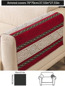 1 pieza Funda de cojín de sofá de chenilla cómoda, protector de asiento de sofá moderno minimalista antideslizante para todas las estaciones, funda de sofá a prueba de polvo y lavable, suave y resistente al desteñido, apta para mascotas, adecuada para dormitorio, oficina, sala de estar, sofá en forma de L y sofá de 1/2/3/4 plazas - Rojo - Ver 20