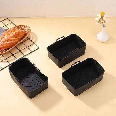 1 pieza Bandeja de hornear de silicona para freidora de aire - Molde de silicona para pasteles, resistente a altas temperaturas para el hogar y la cocina, accesorios para freidora de aire, electrodomésticos de cocina, herramientas de hornear y cocinar
