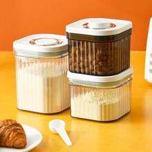 Baby Milk Powder Container Portable Outdoor Complementary Food Rice Cereal Box Sealed Jar Moisture-Proof Large Storage Canister With Compartments - Clear - View 3