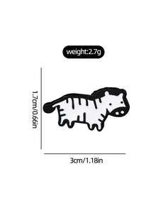 1pc Cartoon Zebra Shaped Brooch, Black And White Minimalist Line Art Design, Adorable Accessory To Add Playful Charm To Outfits - Black and White - View 4