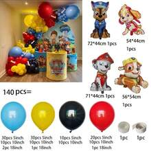 140pcs Theme Foil Balloons (Including Chase, Skye, Rubble Etc.), Birthday Party Decorations, Photography Props, Home Decor - View 9