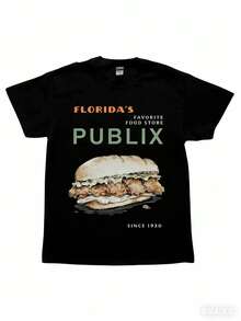 Cozy Publix Shirt, Pub Sub Vintage StyleShirt, Publix Sub Fans, Floridas FavoriteGrocery Store, Florida SupermarketMenswear Top Underwear Tshirt StreetwearT-ShirtNew Casual T-Shirts For Men And Women - 黑色 - 查看 1